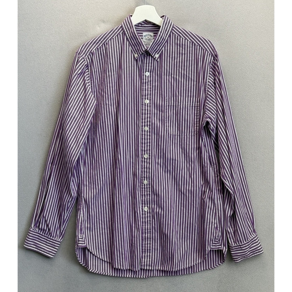 Brooks Brothers 1818 The Original Polo Slim Fit Purple White Stripes Men's M